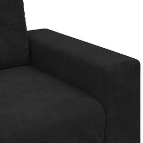 vidaXL fekete bársony loveseat kanapé 120 cm