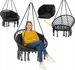 Hinta Gólya Fészek Kerti szék Függő szék Párna Fekete