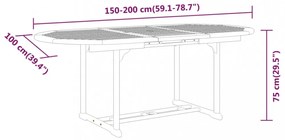 5 részes tömör eukaliptuszfa kerti étkezőgarnitúra