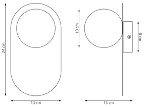 Fali lámpa VIVA 1xG9/8W/230V fekete