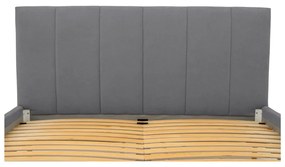 Szürke kárpitozott franciaágy ágyráccsal 180x200 cm Zee – Scandic