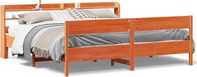 vidaXL viaszbarna tömör fenyőfa ágy matrac nélkül 180 x 200 cm