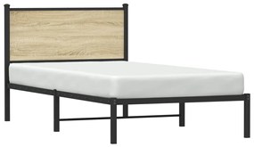 sonoma tölgy színű fém ágykeret matrac nélkül 100 x 200 cm