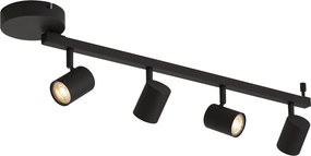 Modern fekete 4 fényforrású mennyezeti spotlámpa GU10 50mm háttérvilágítással és 3 állású kapcsolóval - Back Up