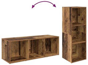 TV szekrény 4 pcs Régi fa 37 x 35 x 107.5 cm Műanyag Fa