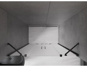 Mexen Velar Duo, tolózuhanyajtó nyitáshoz 160 cm, 8 mm-es matt üveg, polírozott grafit, 871-160-000-32-95