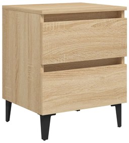 2 db sonoma tölgy színű szerelt fa éjjeliszekrény 40x35x50 cm