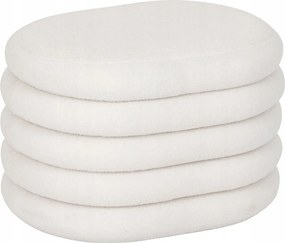 Kárpitozott Puff Fehér Ülőfelület Tárolórekesszel Giulia 59x45x40 cm