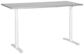 Fehér és szürke elektromosan állítható íróasztal 160 x 72 cm DESTINAS Beliani