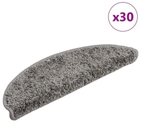 30 db szürke lépcsőszőnyeg 56x17x3 cm