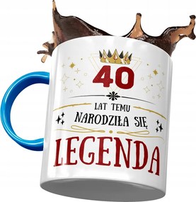 Kék Bögre Születésnapra 40 40-es 40-es, fényképes Nyomtatással