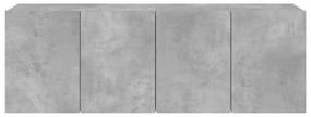 2 db betonszürke falra szerelhető TV-szekrény 60 x 30 x 41 cm