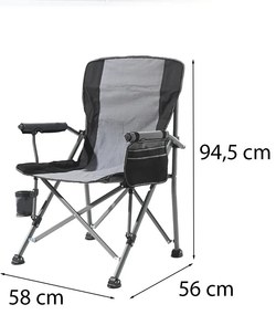 Leziter Comfort karfás horgász szék pohártartóval szürke