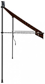 narancssárga-barna kézzel feltekerhető LED-es napellenző 400 cm