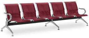 Fém pad a váróterembe REST, 5 ülés, piros