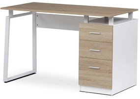 Irodai asztal 3218 SON, fehér és sonoma tölgy