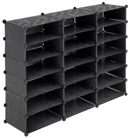 DIVERO Cipősszekrény 108 x 140 x 37 cm fekete