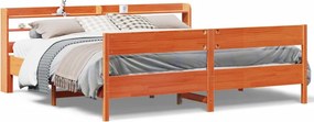 vidaXL viaszbarna tömör fenyőfa ágy matrac nélkül 200 x 200 cm