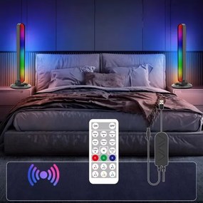 SZETT 2x LED RGBIC dimmelhető asztali lámpa LED/5W/5V fekete + távirányító