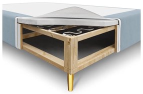 Lia világoskék bársony egyszemélyes ágy, 90 x 200 cm - Cosmopolitan Design