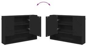 Fürdőszobai tükörszekrény Fekete 80 x 17 x 55 cm Faanyag