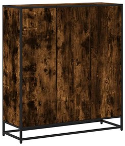 füstös tölgy szerelt fa és fém könyvszekrény 97,5x33x107,5 cm
