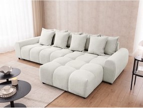 Fehér sarokkanapé (jobb oldali-heverő résszel) Albane – Ropez