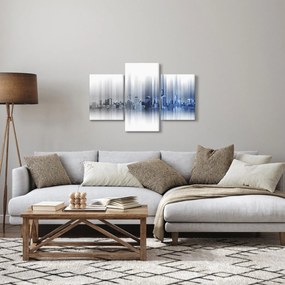 Kép - Panoráma a városra, kék-szürke (90x60 cm)
