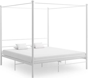 vidaXL fehér fém baldachinos ágykeret 180 x 200 cm