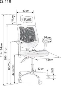 Fekete irodai szék FLEXISEAT Q-118RC