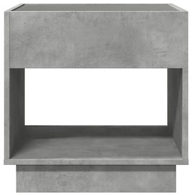 betonszürke végtelen hatású LED-es dohányzóasztal 50x50x50 cm