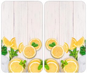 Edzett üveg tűzhely fedőlap szett 2 db-os 52x30 cm Lemons – Wenko