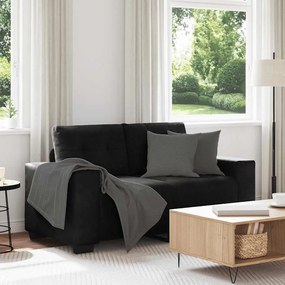 vidaXL fekete bársony loveseat kanapé 120 cm