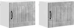 vidaXL Konyhaszekrény Lucca 2 pcs Beton Szürke 50 x 31 x 40 cm Faanyag