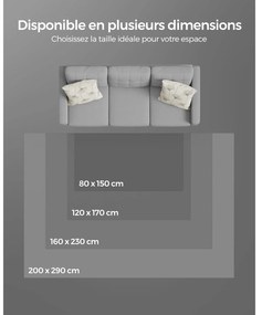 Csúszásmentes szőnyeg, szőnyeg mosógépben mosható 120 x 170 cm, antracitszürke