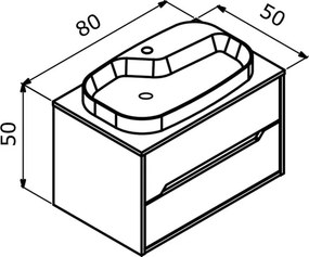 Galia mosdószekrény, 80 cm – TR785PNC1407