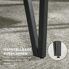 HOMCOM Dohányzóasztal, ipari design, 105 cm x 60 cm x 42 cm fekete-barna