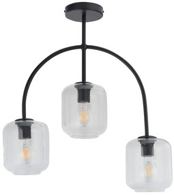 SIGMA LIGHTING 32245 SHINE Mennyezeti Csillár Fekete, Átlátszó E27 IP20