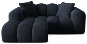 Sötétkék zsenília sarokkanapé (bal oldali-heverő résszel) Treno – Cosmopolitan Design