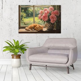 Kép - Macska az ablakban (90x60 cm)