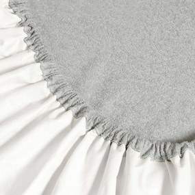 Goldea körgumis nem áteresztő frottír lepedő - világosszürke 90 x 200 cm