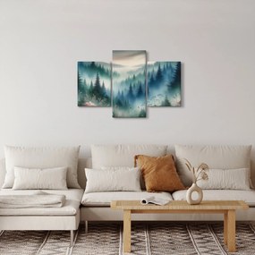 Kép - Erdős táj köddel (90x60 cm)