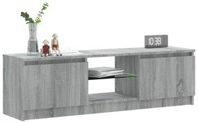 szürke sonoma színű TV-szekrény LED lámpákkal 120 x 30 x 35,5cm