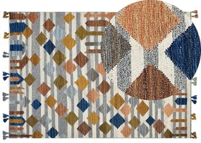 Színes kilim gyapjúszőnyeg 160 x 230 cm KASAKH Beliani