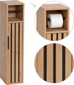 Zárható Fürdőszobaszekrény Wc-papír Adagolóval 75 cm keskeny