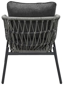 Kerti Ülőgarnitúra, Fém + Polyrattan, Szürke. AZ-L1880 GREY