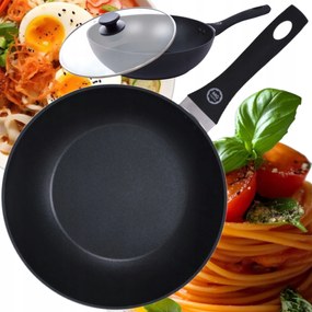 Wok Serpenyő Fedővel, Tartós, Tapadásmentes, Hőálló Mg Home 28CM
