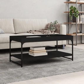 Fekete szerelt fa dohányzóasztal 100 x 49 x 45 cm
