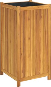 vidaXL tömör akácfa kerti virágtartó béléssel 50 x 50 x 100 cm