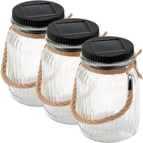 Napelemes világítás készlet 3 LED műanyag  3 db meleg fehér